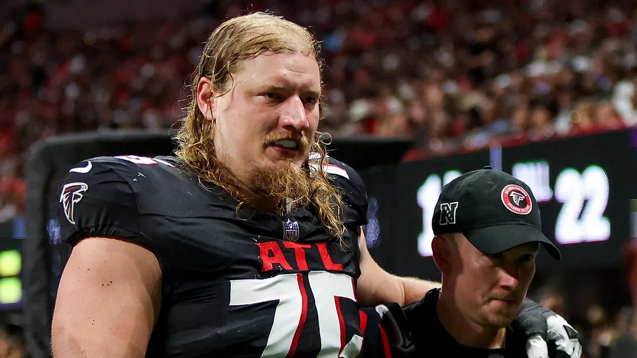 Atlanta Falcons right tackle Kaleb McGary, 31, announces retirement after missing 2025 season with knee injury, agent says