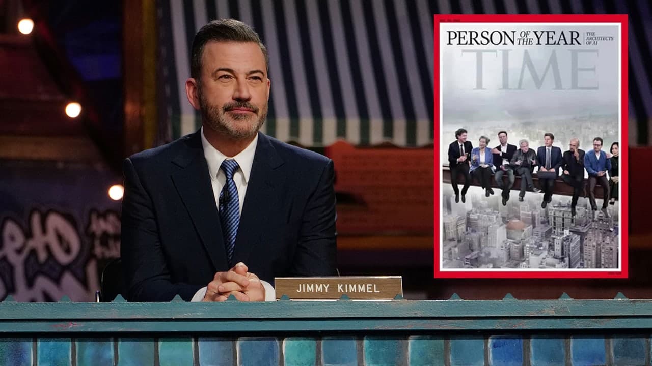 Jimmy Kimmel tears into Time's AI-focused Person of the Year cover featuring Musk, Altman and other tech CEOs