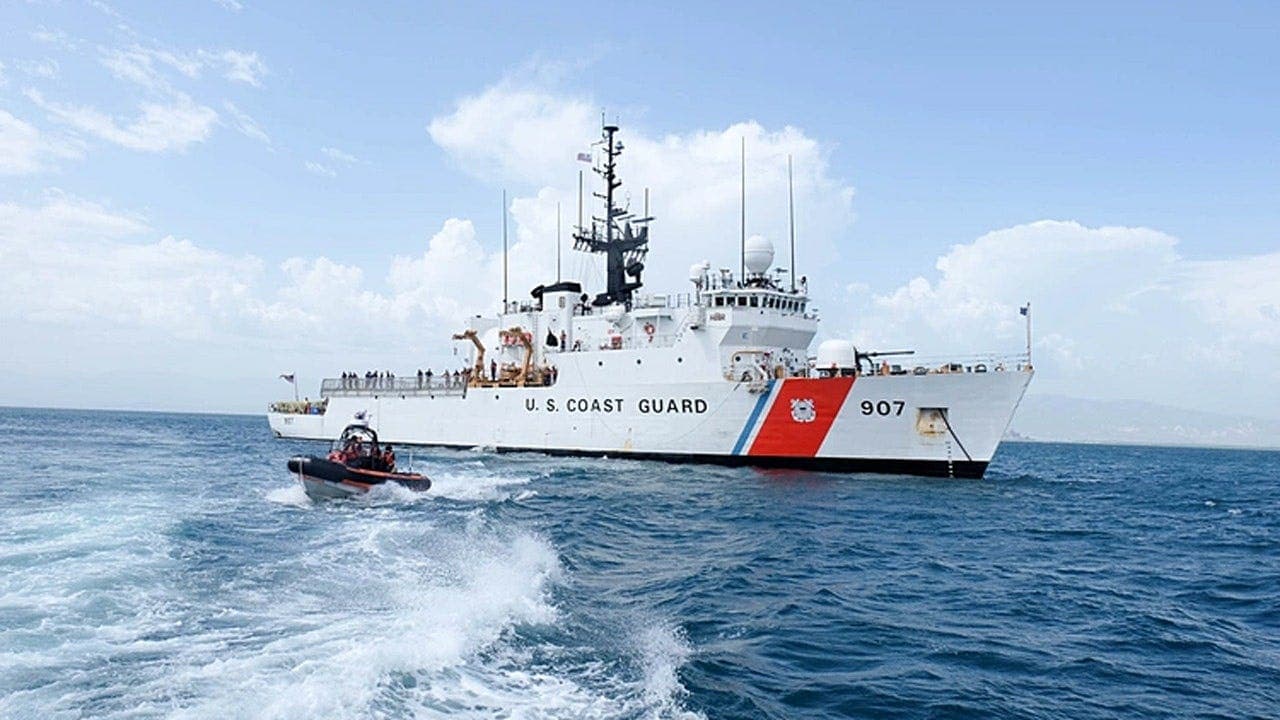 U.S. Coast Guard recovers more than 4,500 pounds of cocaine from suspected narcoterrorist vessel off Manta, Ecuador, during Operation Pacific Viper