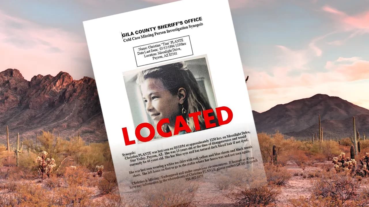 Christina 'Tina' Marie Plante, missing from Star Valley in 1994, located alive in 2026; investigators say she ran away at age 13