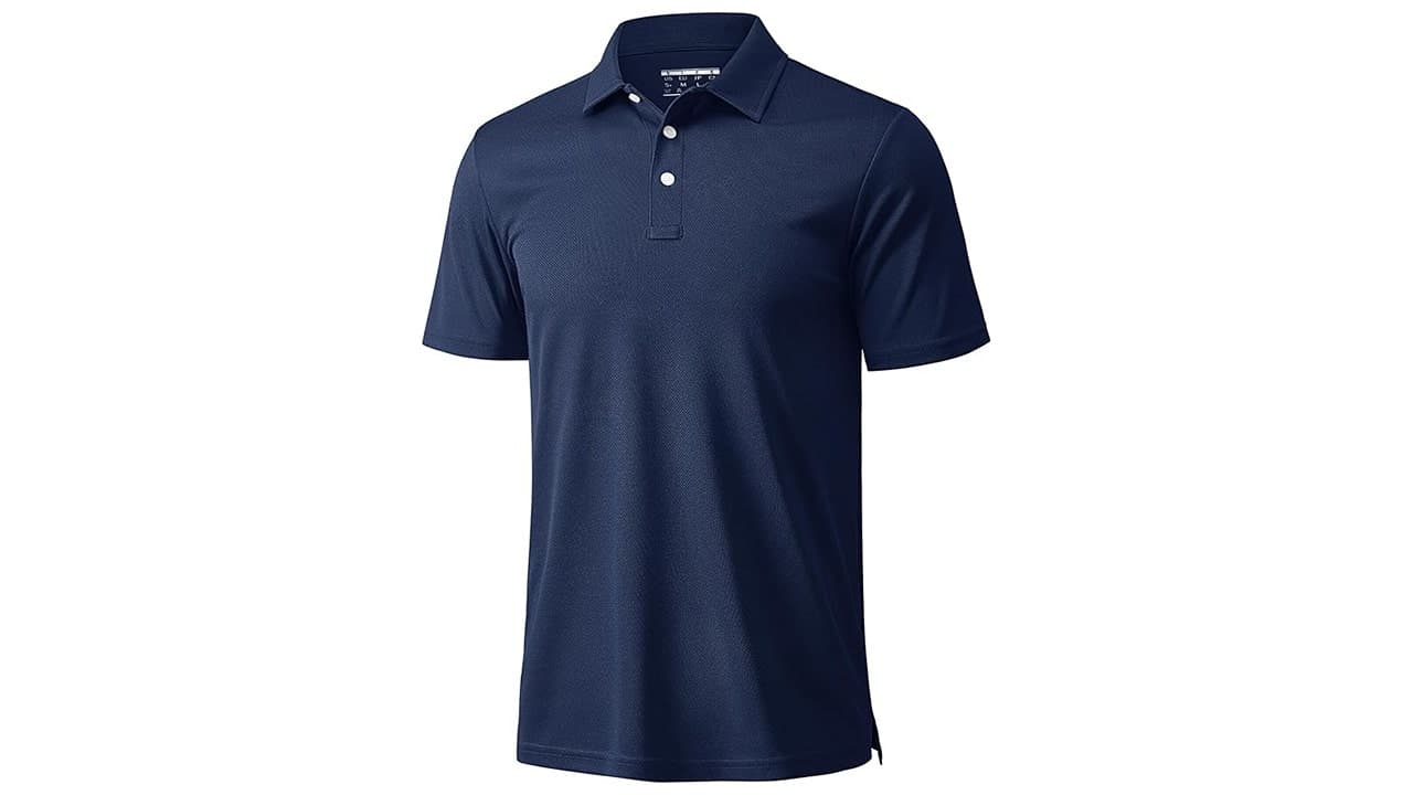Amazon listing: men's quick-dry, breathable polo marked down to $10 (select colors and sizes; was $24.98)