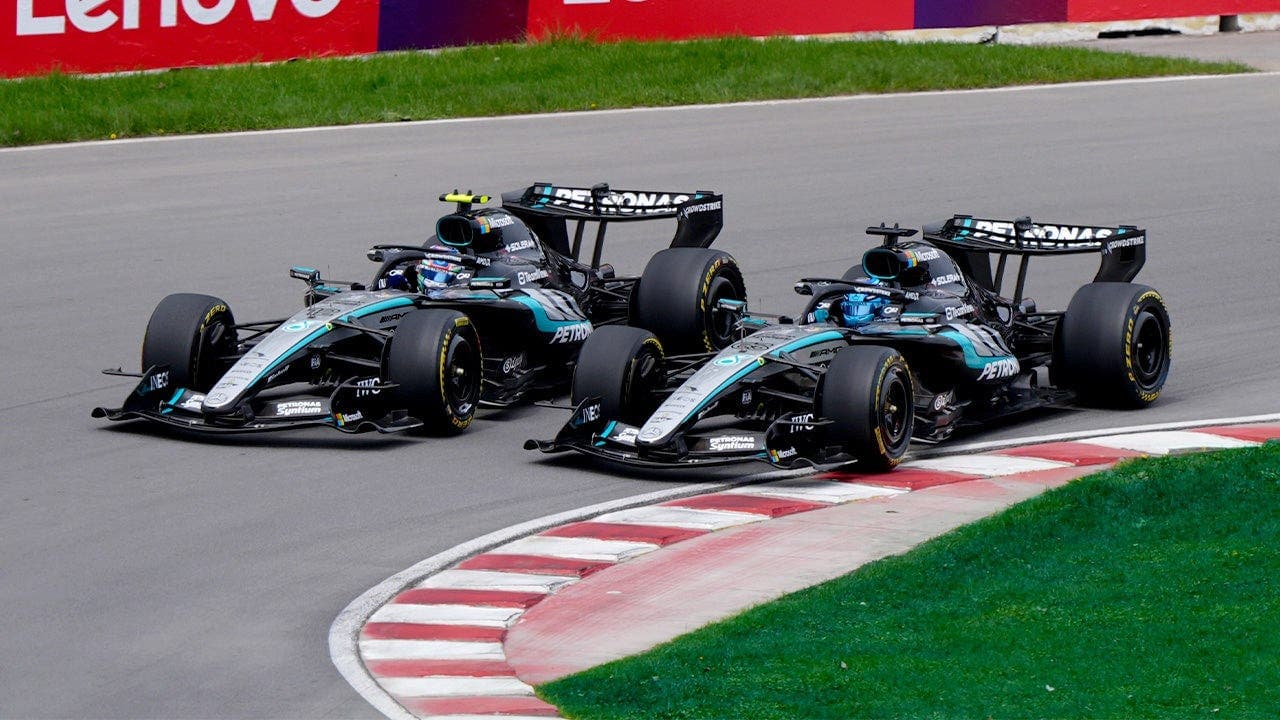 George Russell and Andrea Kimi Antonelli clash during Montreal Sprint as Russell wins; Mercedes had locked out the front row