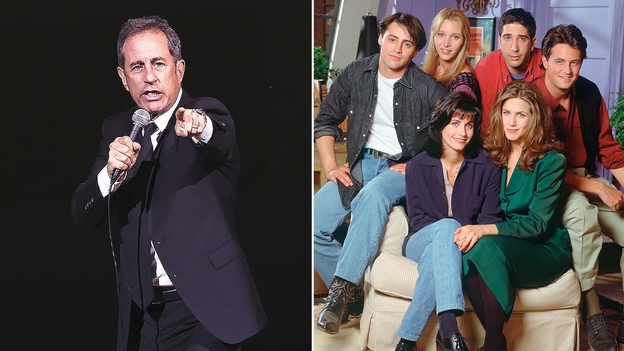 Jerry Seinfeld jokes at Netflix Is a Joke Festival that NBC reused the 'Seinfeld' format to create 'Friends' with 'good-looking people'