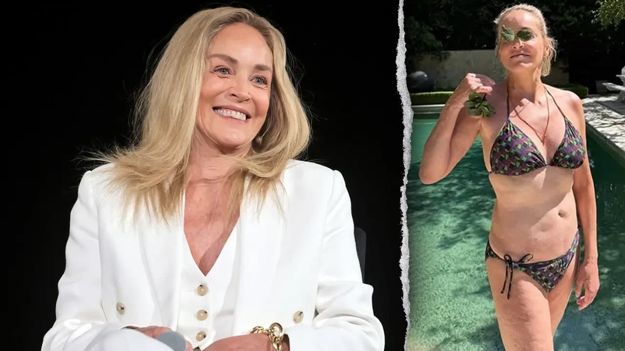Sharon Stone, 68, posts poolside bikini photo on Instagram; article recalls recent viral comments and career reflections