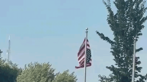 Upside-down U.S. Flag at St. Cloud Somali Event
