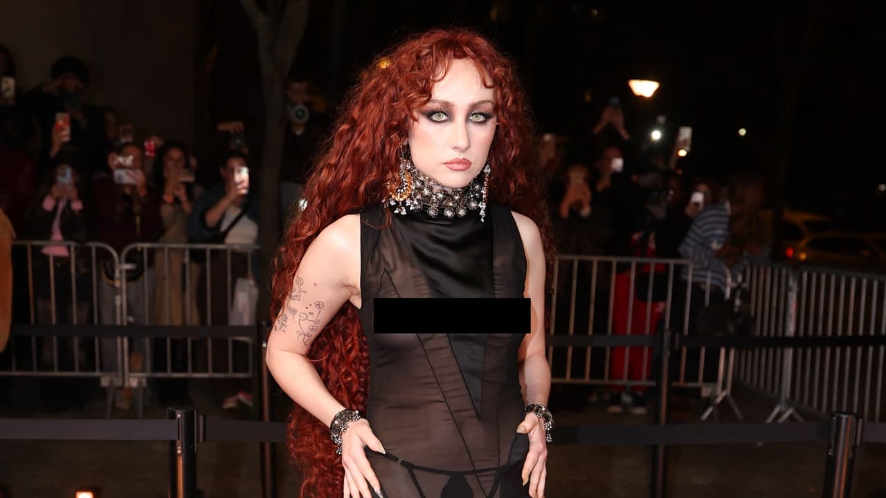 Chappell Roan Wears Sheer Black Gown to Alexander McQueen Show at Paris Fashion Week