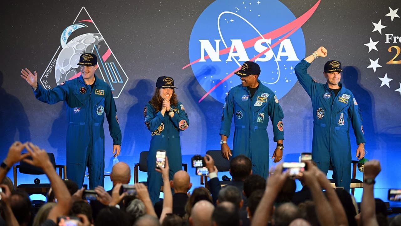 Artemis II astronauts Reid Wiseman, Victor Glover, Christina Koch and Jeremy Hansen return to Earth after 10-day lunar mission and reflect at Houston welcome ceremony