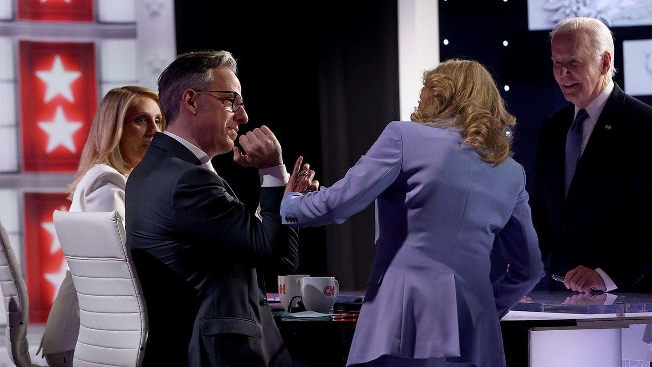 Jake Tapper says Jill Biden did not appear worried after June 27, 2024 CNN debate despite her later statement she feared Joe Biden was having a stroke