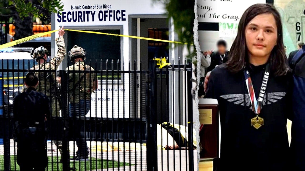 Authorities identify alleged shooters in Islamic Center of San Diego attack as 17-year-old Cain Clark and 18-year-old Caleb Velasquez; suspects found dead after shooting that killed three men