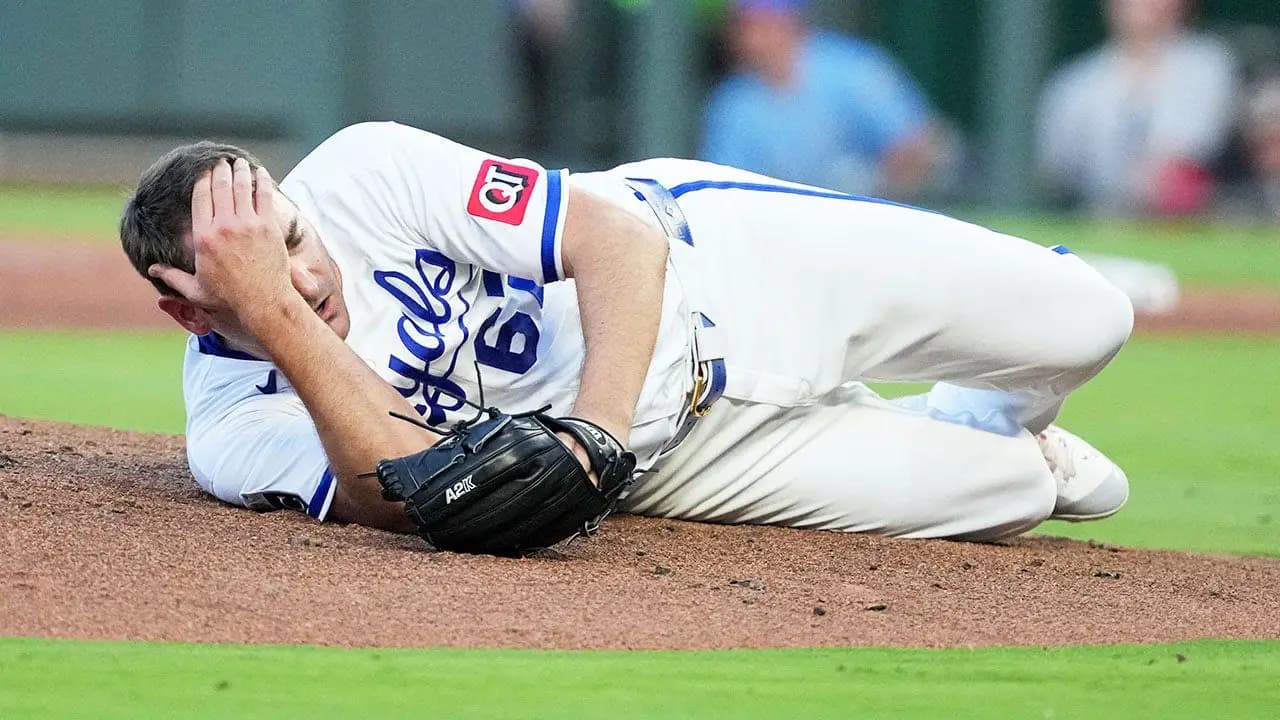 Seth Lugo Hit by 107 mph Line Drive